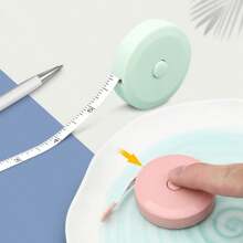 Random 5pcs Automatic Retractable Tape Measure, Measuring Clothes Tape Measure, Cute Cartoon Portable Mini Tape Measure - Multicolor - View 2