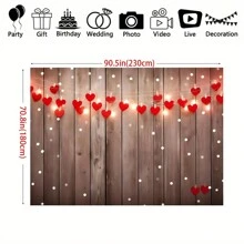 1pc Wood Background For Mother's Day, Valentine's Day Photography Background, Gift Party, Kids Birthday Celebration Decoration Banner, Wall Art Decor