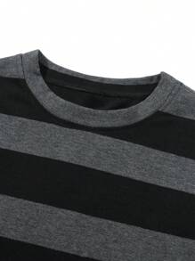 Women Y2k Striped Long Sleeve Shirts Tops Fairy Grunge Crewneck Loose Fit T Shirts E-Girl Goth Emo Punk Tees Tops Layering Shirts Vintage Aesthetic Clothes 90s Going Out Top Streetwear - 深灰色 - 查看 5