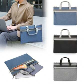 大容量笔记本电脑手提包公文包，适用于 15 英寸或更小的平板电脑、笔记本电脑、手机和其他数码设备，男女通用保护包