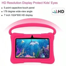 NetHong 2024 Kids Tablet 7 Inch, Android, 2GB+32GB Storage, Bundle, WIFI, Free Case NEW - Pink - View 5