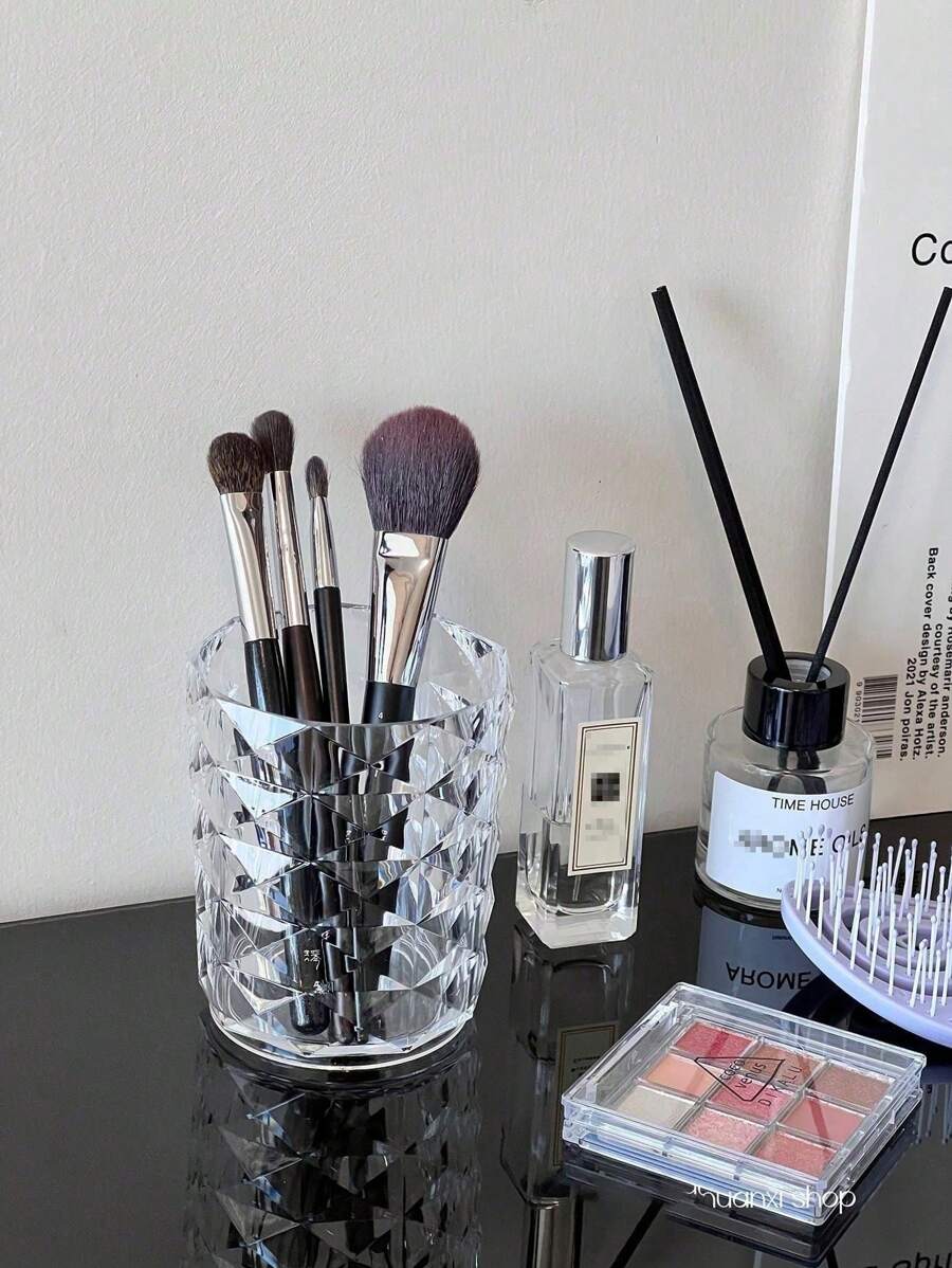 Transparente Acryl Makeup Pinsel Kartusche, transparente Aufbewahrungskartusche für Stifte, Lipgloss Augenbrauenstift Makeup Pinsel Halter, Makeup Pinsel Aufbewahrungskartusche, Makeup Lippenstift Augenbrauenstift Aufbewahrungskartusche, für Urlaub, Strand, Badezimmer, Schlafzimmer, Großer Fassungsvermögen
