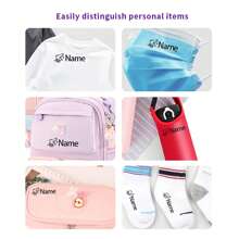 1pc Red, Blue, Black, And White Four Colors Customized Children's Name Stamps Personalized Waterproof Stamp For Clothing,Men's And Women's Personalized Ink Pad DIY Stamps Back To School