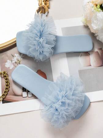 2025 nya platta sandaler, meshdekorerade, mjuka och bekväma material, multifunktionsrutschkanor inomhus/utomhus, lämplig för fester, dagligt slitage, avslappnad, strand, lätta, fashionabla och mångsidiga sandaler