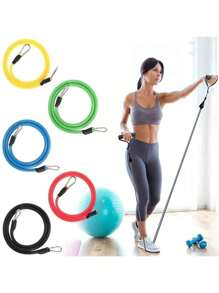 Kit 11 Elástico Para Treino Exercícios Malhar Musculação Casa ZH-055 - Multicolorido - Visão 6