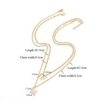 2Pcs/Set Simple Fashion Crystal Bowknot Pave Zirconia Initial Pendant Gold Color Stainless Steel Lip Chain Necklaces For Women Valentines