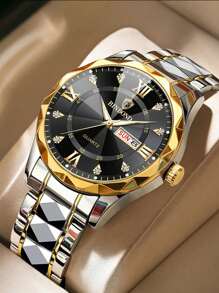 OLEVS. BINBOND 男士手表奢华时尚商务手表男士防水星期日期时钟夜光不锈钢运动手表男士石英腕表 - 均碼 - 查看 6