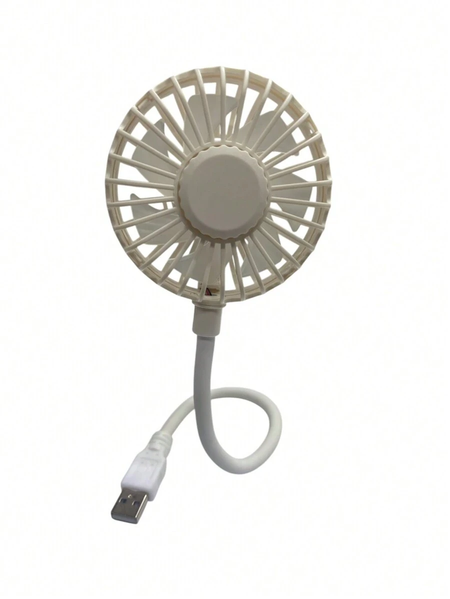 ventilador con luz (Rotación de 360* grados)de USB para auto, computadora, power bank ,cargador - Blanco - Ver 1