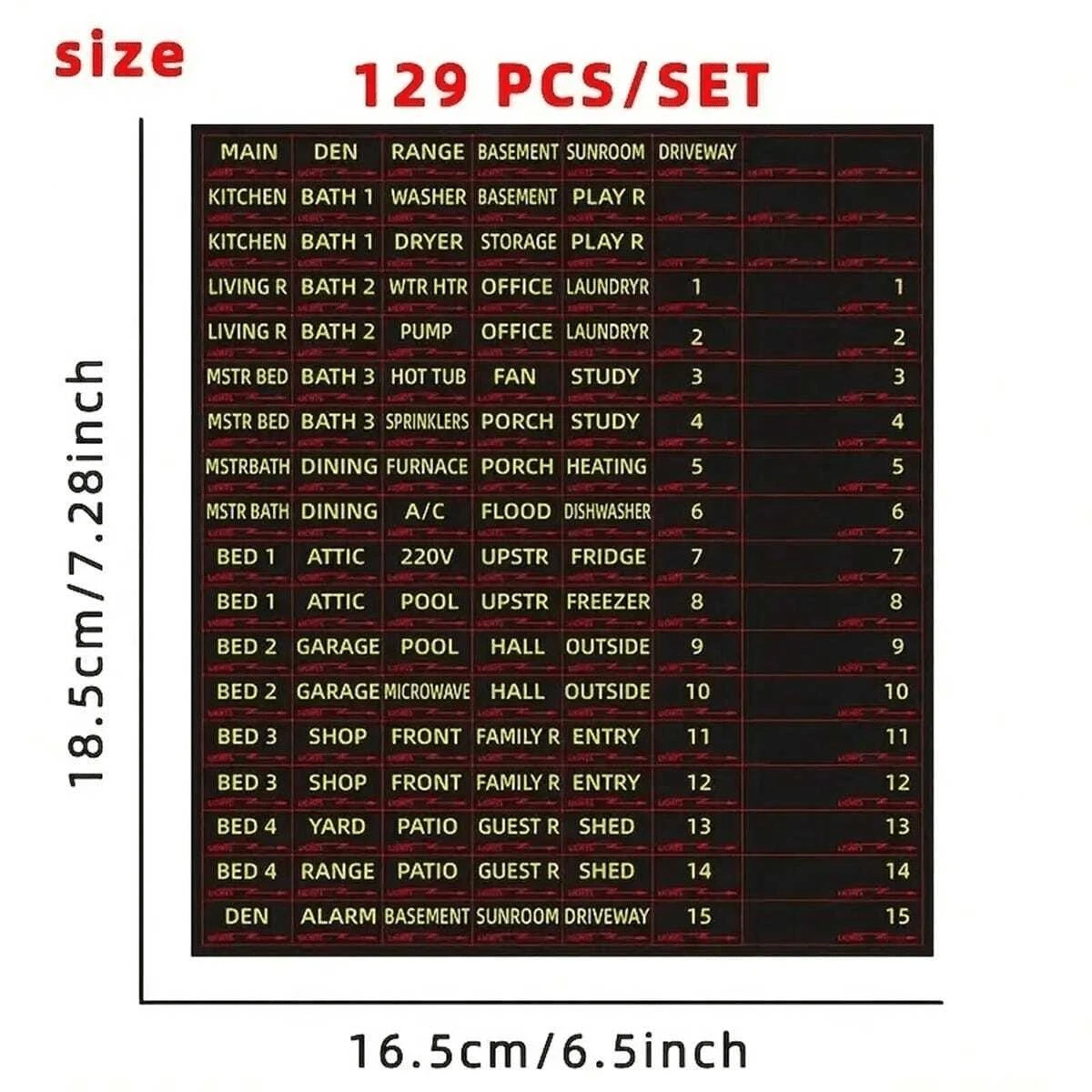 Fuse Panel Sticker 129pcs Set, Electrical Box Panel Labels, Circuit Breaker Catalog Labels ...