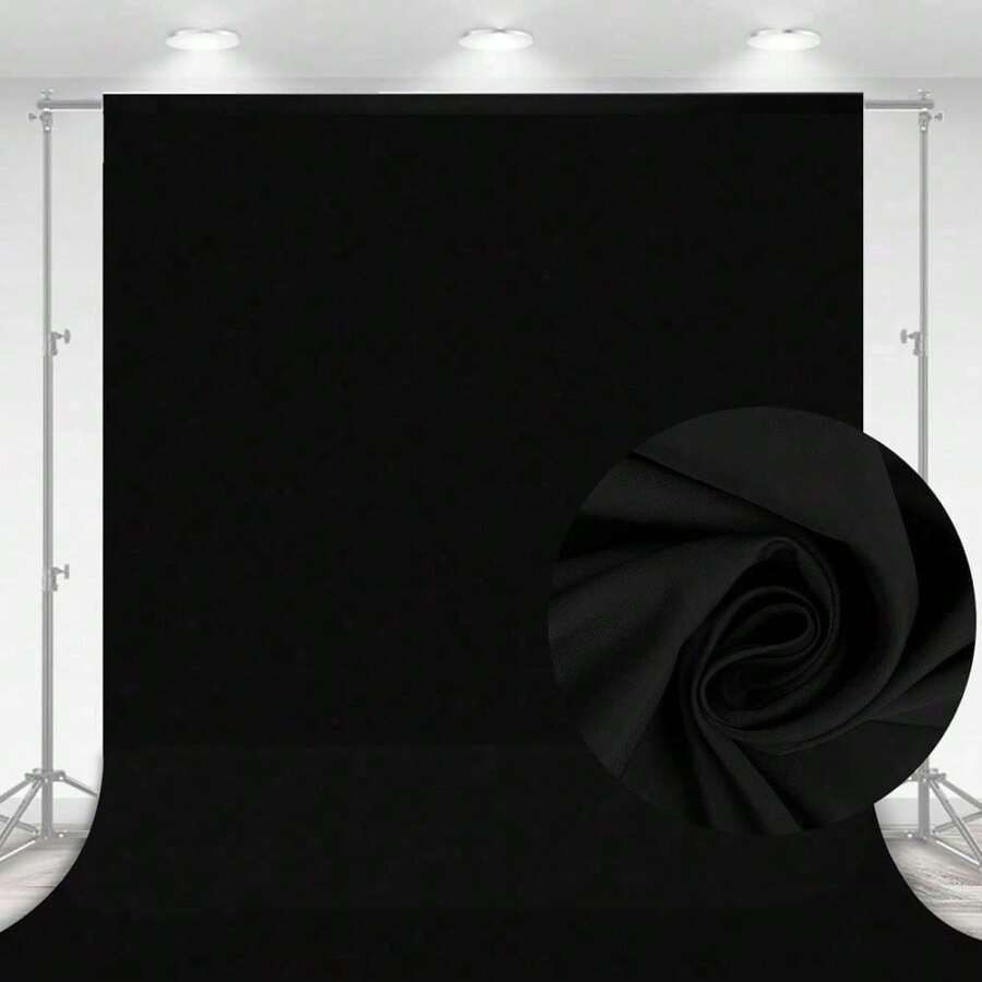 10 X 7 FT Black Backdrop Background For Photography, High Density Polyester Fabr - 1 - View 1