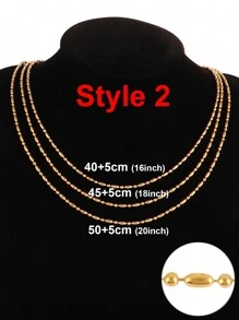 1 件简约不锈钢珠链项链，适合女士、男士和时尚珠球链项链珠宝女孩最好的朋友礼物 - 項鍊 - 查看 26