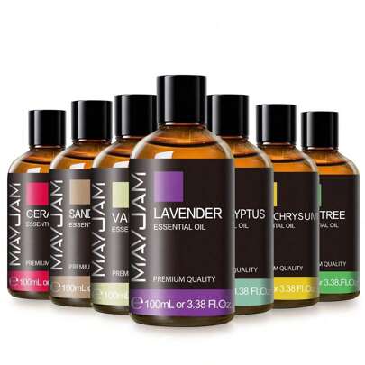 1瓶100毫升/3.38液盎司精油，适用于香薰机、加湿器、蜡烛制作和按摩。