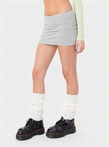 Women Y2k Mini Skirt Sexy Low Rise Solid Slim Fit Summer Bodycon Pencil Skirt Micro Skirt For Teen Girls Casual Short Skirt Night Club Streetwear Clothes Outfit - Xám - Xem 4