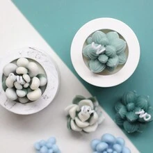 Molde de Silicone Redondo com 6 Cavidades para Fogão, Molde de Resina para Fundição de Joias DIY, Molde de Silicone para Artesanato de Porta-copos de Concreto Handmade, Plantio de Suculentas, Suprimentos de Arte para Decoração de Casa