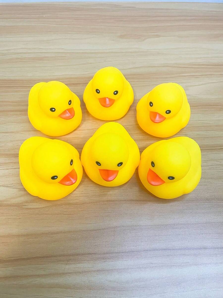 6 Pcs Rubber Duck Bath Toys - Yellow - View 1