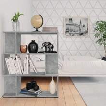 Bücherregal/Raumteiler Betongrau 80x24x96 cm Holzwerkstoff - Verschiedenfarbig - Übersicht 3