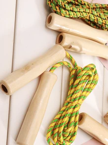 1pc Premium Lightweight Wooden Handle Jump Rope, Competition Skipping Rope For Workout & Fitness, Random Color, Rope Length Approx. 200cm/78.74inch, Suitable For Petite Women Or Men Gym Accessories, Sport, Gym, Home Exercise, Jump Rope, Skipping Rope, Jump Rope