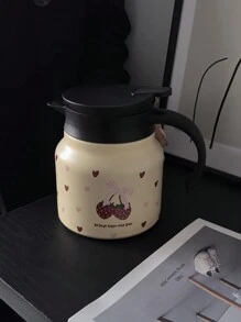 1 件 800 毫升草莓心形图案不锈钢双层保温咖啡/茶壶，适用于办公室、餐厅、客厅、户外、圣诞节、母亲节、情人节礼物水瓶 - 彩色 - 查看 10
