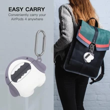 Carcasa de silicona linda de tiburón compatible con AirPods 4 (2024), diseño de animal de dibujos animados en 3D, funda protectora con kit de limpieza y llavero, compatible con auriculares inalámbricos de Apple AirPods de 4ta generación