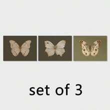 3 件/套无框蝴蝶墙壁艺术印刷品、复古动物素描、经典艺术装饰、中性农舍海报、帆布水墨艺术品，适合家庭、办公室、教室、卧室、宿舍、室内使用 - 彩色 - 查看 8