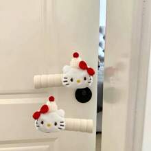 Sanrio مجموعة من 2 قطعة غطاء واقي لمقبض الباب بتصميم ميميلودي، ديكور كرتوني كاواييي لحماية الباب من الاصطدام، ديكور منزلي مضاد للكهرباء الساكنة لحماية الجدران في غرفة النوم وغرفة المعيشة