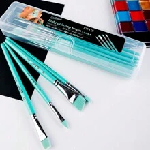 Xin Bowen 专业艺术和工艺绘画刷套装 - 耐用尼龙刷毛和光滑木柄艺术绘画刷套装适用于 DIY 工艺和节日装饰 - 薄荷綠 - 查看 6