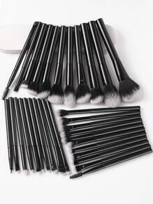 2/3/7/15/20/25/32pcs Makeup Brush Set, Premium Synthetic Hair Eye Shadow Blending Brush Set, Cosmetic Tools - Black - View 3