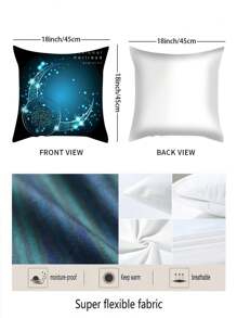 2 件斋月系列短毛绒枕套，涤纶装饰沙发抱枕套