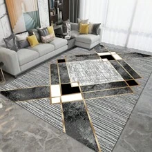 Alfombra decorativa de estilo de lujo para interiores, alfombra de material de terciopelo de perlas, alfombra para sala de estar, alfombra para sofá, alfombra para dormitorio, alfombra antideslizante para el lado de la cama, alfombra para comedor y cocina, almohadilla para silla de oficina, felpudo de entrada, manta de picnic para exteriores, manta de camping para exteriores - Multicolor(A) - Ver 4