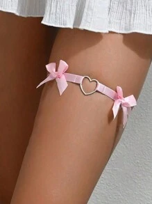 1 قطعة ربطة ساق قلب Y2K ، اكسسوارات ساق بنقشة زهرية وربطة عقدة قابلة للتمدد ، أجراس ربطات الساق للنساء والعرائس ، متوفرة ب- 4 ألوان للاستخدام اليومي والاحتفالات مثل عيد الميلاد