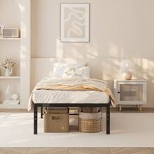 Asofer 90 * 200 cm Metallbettrahmen - einfacher und stimmungsvoller Metallplattformbettrahmen, Stauraum unter dem Bett, Hochleistungsrahmenbett, stabiler Bettrahmen, Ideen zum Valentinstag