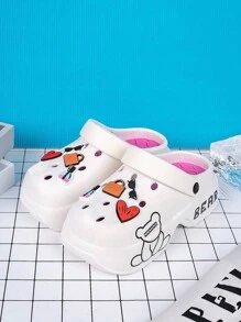Women's Hollow Out EVA Cute & Fashion Lightweight Breathable Slip-On Sandals, Suitable For Indoor/Outdoor, School, Date, Travel, Thick Sole Beach Shoes
