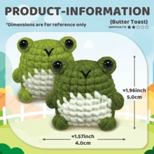 Set de 2 piezas de ganchillo con diseño de rana, kit de ganchillo de animales para principiantes con ganchos de ganchillo, lana, muñeca y kit de ganchillo de animales positivos con tutoriales en video paso a paso, regalo creativo para festivales y suministros de fiesta de cumpleaños, decoración de arte y artesanía para el hogar (accesorios en color aleatorio)