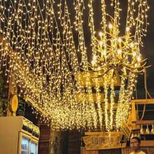 4m/6m/12m Luci a ghiacciolo a LED, luci a tenda da fata, ghirlanda natalizia, adatte per matrimoni, feste all'aperto, casa, strada, decorazioni per Capodanno e Pasqua