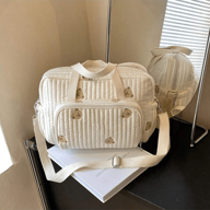 2024 Yeni Moda Anne Tote Çantası, Kore Tarzı İşlemeli Omuz Askılı Çanta, Büyük Kapasiteli İşlemeli Teddy Bebek Çantası