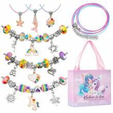 55pcs Set Colorful Unicorn Themed DIY Bracelet Jewelry Making Kit, Gift Box - 彩色 - 查看 13