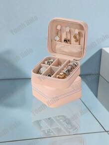 Portagioie portatile, piccolo portagioie, organizer per gioielli semplice per donna, organizer da viaggio, elegante mini scatola contenitore, custodia con cerniera per orecchini da viaggio, accessori da viaggio estivi, vacanza, accessori per il bagno di casa, organizer per il trucco per le vacanze, accessori per il bagno, per il ritorno a scuola