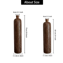 木纹条纹树脂落地花瓶，高大纤细的现代家居装饰花瓶，优雅的潘帕斯草落地花瓶，适用于客厅、玄关、壁炉装饰，是生日、圣诞节的完美礼物