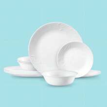 Corelle Madeline Embossed, 12 Piece, White, Dinnerware Set - 2 - View 3