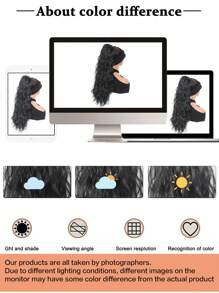 18-30-Inch Claw Clip-In Curly Wavy Ponytail Extension For Women - Natural-Looking Synthetic Hairpiece Versatile Black Perfect For Daily Wear - Natural Black - View 5
