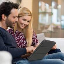 平板电脑保护套，柔软防摔保护，超薄/智能支架/自动唤醒保护套，兼容 iPad，兼容 iPad 第 9 代/iPad 第 10 代（粉色、黑色） - 黑色 - 查看 7