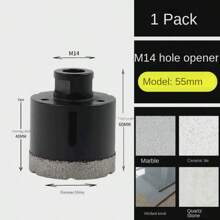 M14 Brazed Diamond Hole Opener, 125 Type Angle Grinder, M14 Thread Brazing, Ceramic Tile Drilling Tool, Drill Bit, Hand Grinder Special Drilling Tool, Suitable For: Marble/Granite/Pebble/Quartz/Concrete/Glass Stone Rhinestone Drilling Unit, Tool Accessories, Model: 6-100mm