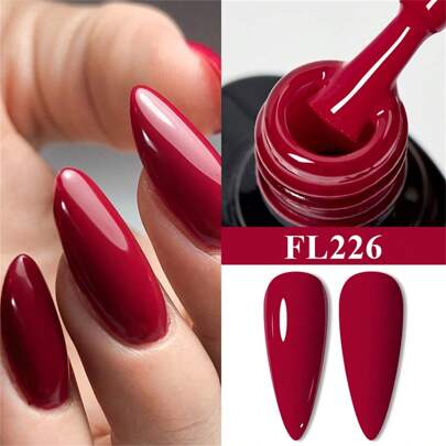 1Pc Red Gel Nail Polish, French Nail Polish, Soak Off UV Light Cure Gel Polish, Art Design Manicure Salon DIY Salon Gel Nails
