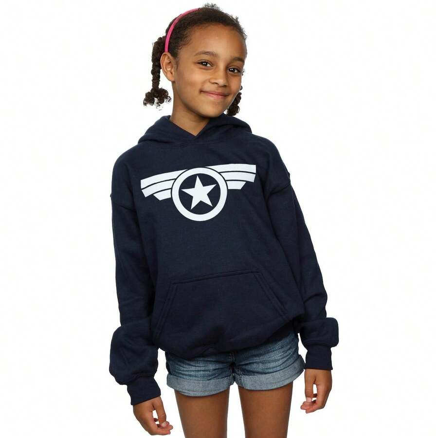 Marvel Girls  Super Soldier Hoodie (Navy Blue) - Navy Blue - View 1