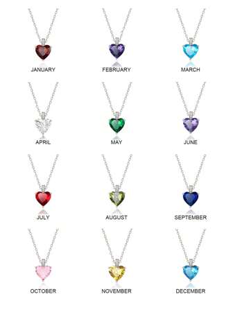 FOREVER QUEEN 1PC 925 Sterling Silver Heart Birthstone Necklace For Women Mom Heart Birthstone Birthstone Jewelry Birthday Valentine's Day Gifts For Women Valentines