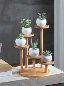 1 peça Suporte de Vaso de Flor para Mesa, Prateleira de Armazenamento de Madeira Sólida Triangular Criativa para Plantas Suculentas, Suporte de Exibição