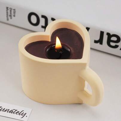 DIY 石膏、水泥、烛台、心形杯、储物装饰、花瓶、镜子硅胶模具装饰