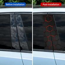 2pcs/Set Sci-Fi Themed Car B-Pillar Sticker - Vinyl Material, Matte Finish, Easy To Apply And Waterproof, Disposable Use, Hexagon Honeycomb Pattern