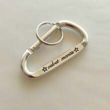 Personalized Carabiner Custom Engraved Anniversary Gift Custom Black Message Carabiner Silver Carabiner Custom Christmas Gift Outdoor Lover Gift - Silver - View 3