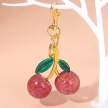 1 件可爱美味的粉色樱桃钥匙扣吊坠包配件，创意红色水果钥匙扣，送给女性和女孩的最佳礼物 - 彩色 - 查看 12